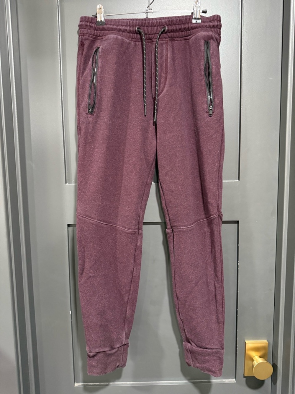 American Eagle Outfitters Maroon Zip-Pocket Joggers